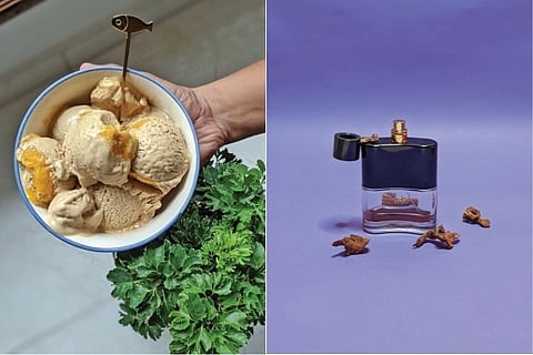 Mango galangal ice cream by Akash; galangal or sitharatha