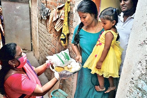 When schools remained shut, teachers had to visit students? homes to distribute noon meal items.
