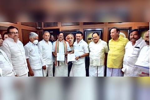 Stalin after finalising the constituencies.