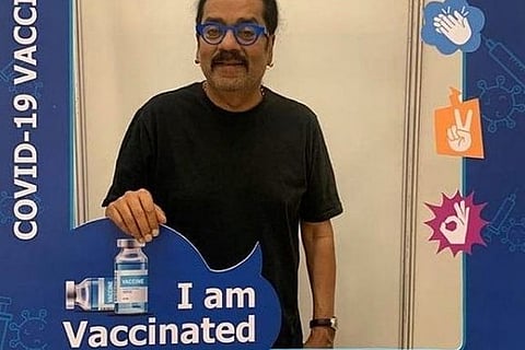 Hariharan gets his first dose of Covid vaccine
