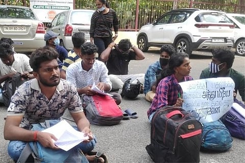 Madras University students protest assault on female student, demand action against HOD