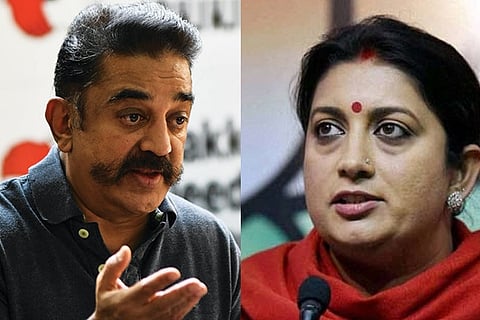Smriti Irani challenges Kamal Hassan for an open debate with BJP candidate