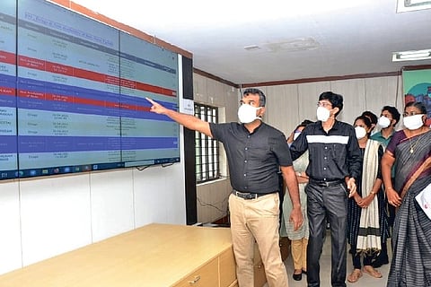 Health Secretary J Radhakrishnan inspects 104 command centre at on Friday