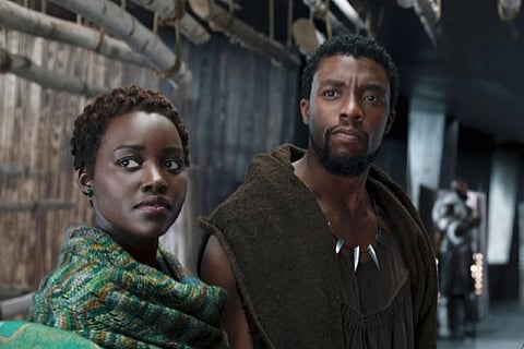 Lupita Nyong'o and Chadwick Boseman from Black Panther