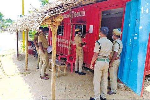 The check-post at Anna Nagar on the road leading to neighbouring state of AP