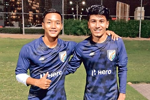 Anirudh Thapa (right) with Lallianzuala Chhangte