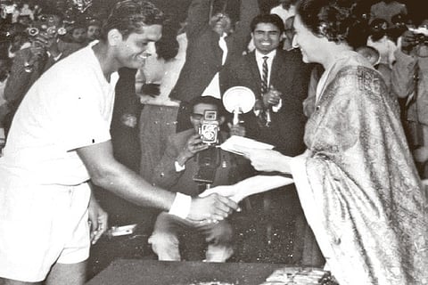 Ramanathan Krishnan with former Prime Minister late Indira Gandhi