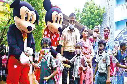 A warm welcome was arranged in Tiruchy for the students on Monday