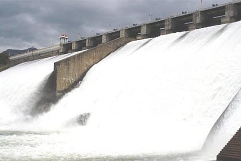 File picture of heavy discharge from the Aliyar dam