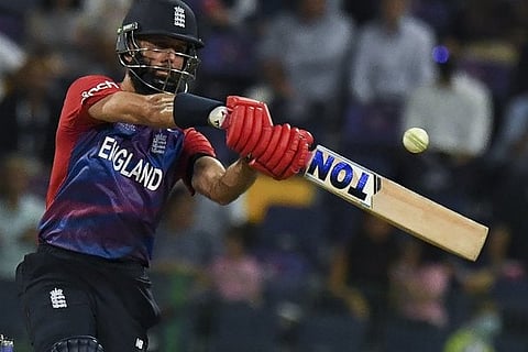 Moeen Ali played a gritty knock. Image Courtesy - Twitter : @T20WorldCup