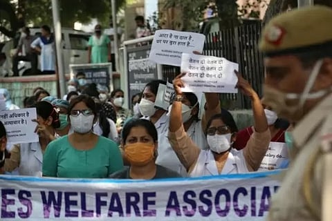 Hindu Rao doctors go on strike over non-payment of salary(Image Courtesy: IANS)