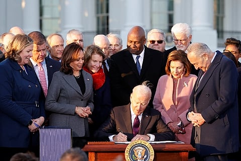 Biden signs $1 Trillion infrastructure bill into law (Image source: Reuters)