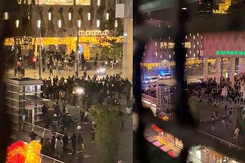 Scenes from the protest site. Image Courtesy: Reuters