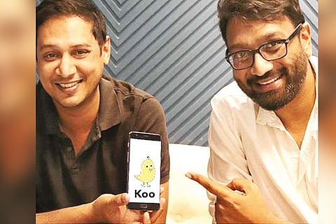 Mayank Bidawataka (Right) and Aprameya Radhakrishna (Left), co-founders of Koo