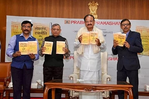 VP Venkaiah Naidu releasing the books on Constitution Day (Image Source: Twitter/@VPSecretariat)