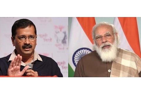 Delhi Chief Minister Arvind Kejriwal(Left) Prime Minister Narendra Modi (Right)
