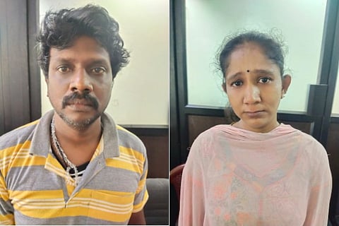 (from left) N Senthil and Divya