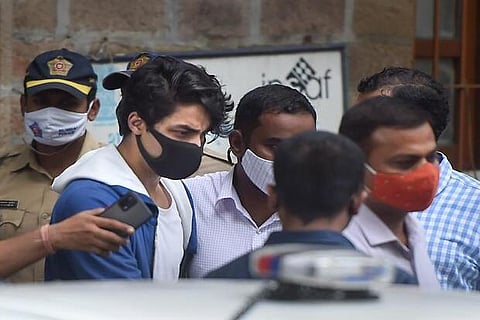 Aryan Khan being taken to Arthur Road jail from the NCB office (Image credit: PTI)