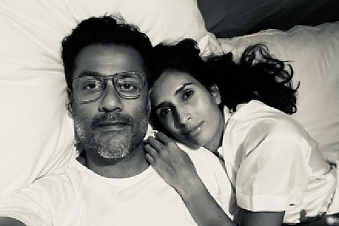 Abhishek with his wife Pragya.