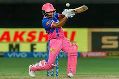 Sanju Samson playing in an IPL Match (Image source: iIPL/Twitter)