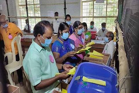 Counting underway at a centre in Coimbatore