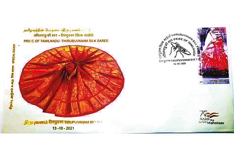The special cover on Thirubuvanam silk saree released on Wednesday