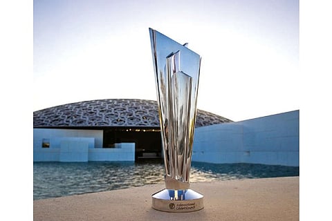 The ICC T20 World Cup trophy at the Louvre Abu Dhabi