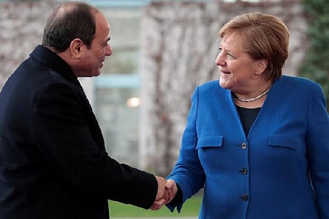 El-Sisi with Merkel. File photo: Reuters