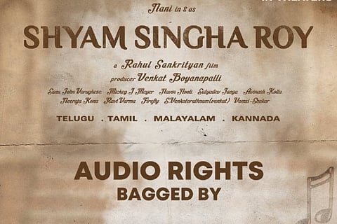 Announcement poster of Shyam Singha Roy Audio rights ( Source: Twitter)