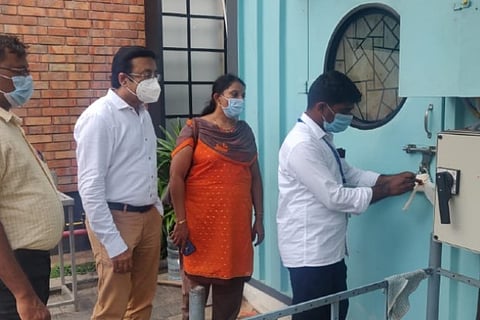 FSSAI officials sealing the caf? in Coimbatore