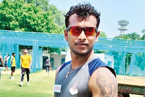 Thangarasu Natarajan during a training session