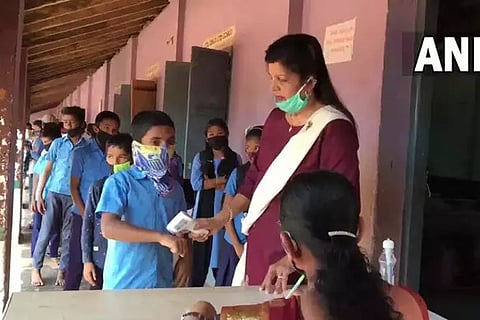 Photo from a primary school at Malavagoppa in Shivamogga (Source: ANI)