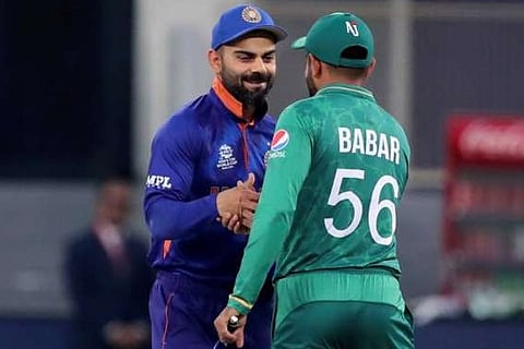 Indian Skipper Virat Kohli with Pakistan counter part Babar Azam