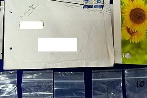 Seized 131 grams of psychotropic substances at the Foreign Post Office . Image Credit: ANI