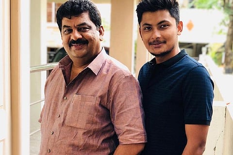 (Left) MLA Y. Prakash with his son Karuna Sagar.