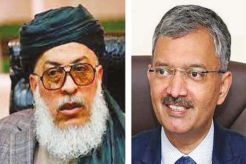 Sher Mohammad Abbas Stanekzai (left) and Qatar Deepak Mittal (right)