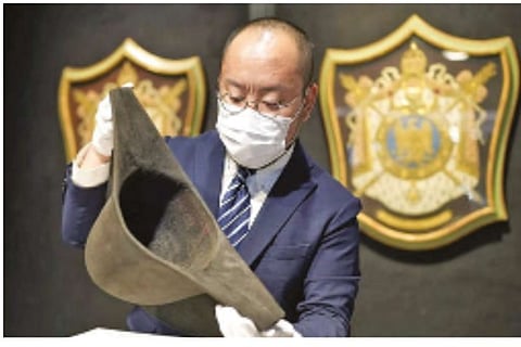 File Photo : Bicorne winter campaign hat which belonged to Napoleon