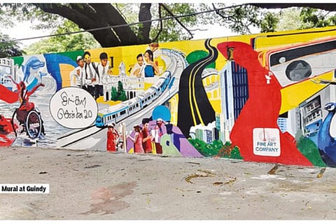 Chennai’s futuristic landscape becomes theme of a mural in Guindy