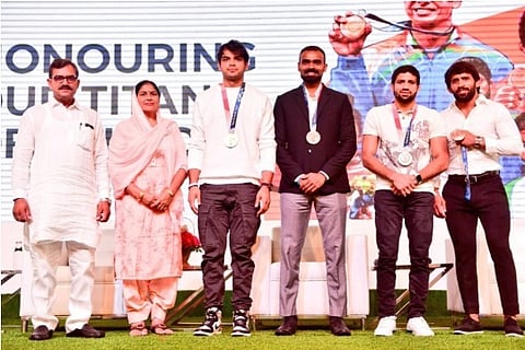 Source: Twitter; (JSW Sports); The four medal winners present at the event