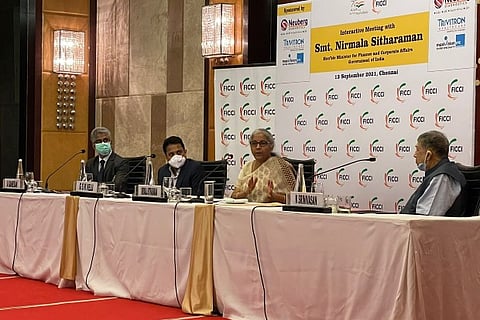 Union Finance Minister Nirmala Sitharaman interacts with Industry leaders from FICCI in Chennai
