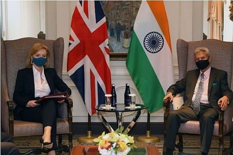 S Jaishankar with British Foreign Secretary Elizabeth Truss(Source: Twitter)