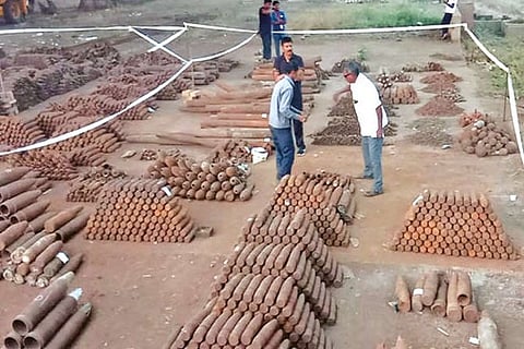 The ammunition before being destroyed