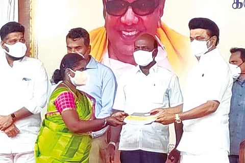 CM MK Stalin relaunches the preventive health care scheme by distributing ID cards to beneficiaries.