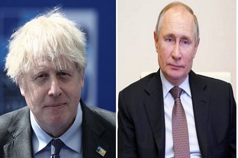 UK Prime Minister Boris Johnson and Russian President Vladimir Putin (Image credit: ANI)