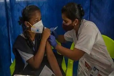 A student taking Covid vaccine (Image Courtesy: AP)