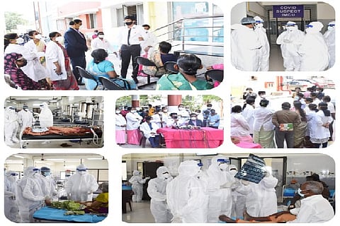 Health Secretary J Radhakrishnan visit to Covid ward at