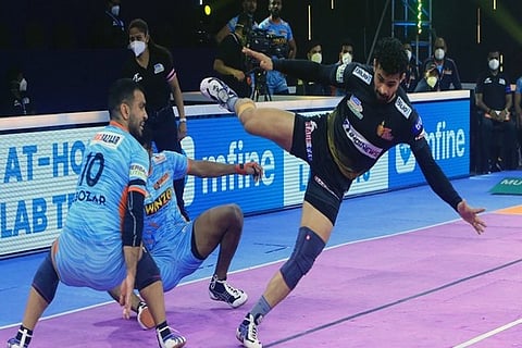 Telugu Titans Players (Image Credit: ANI)