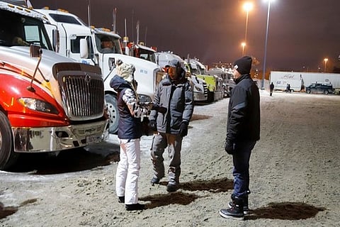 Truckers and supporters continue to protest against COVID-19 vaccine mandates in Ottawa. (Reuters)