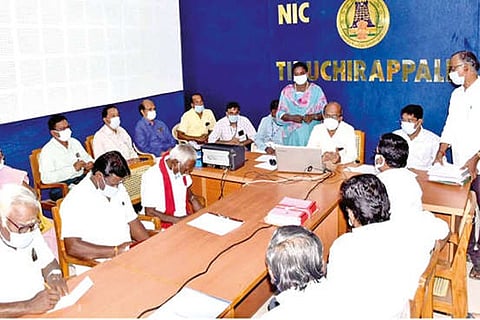 District Election Officer S Sivarasu presided over the randomisation process in Tiruchy on Tuesday