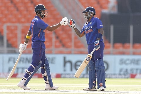 Surya forged a crucial 91-run stand with vice-captain KL Rahul (49) (Credit: Twitter/@BCCI)